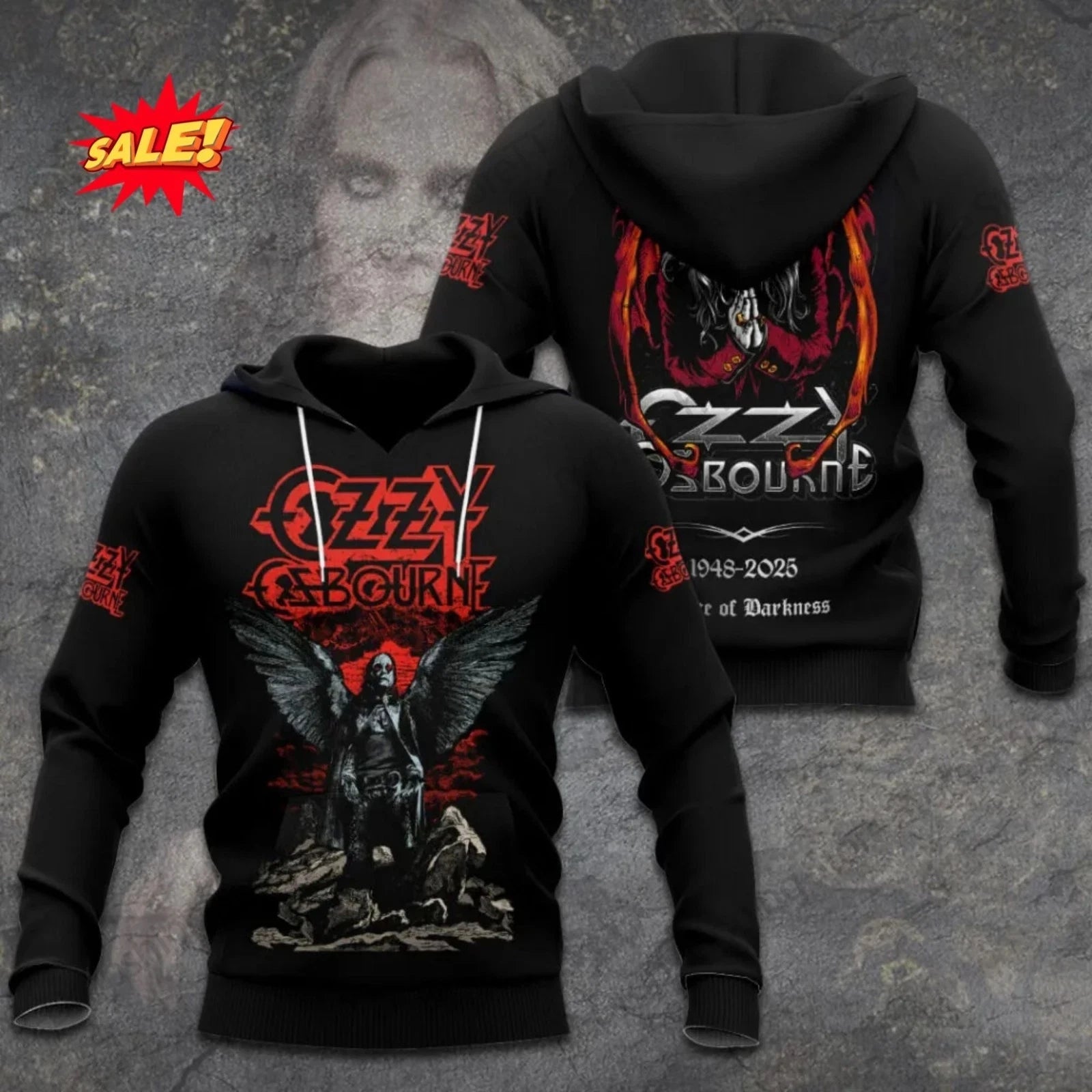 Vintage Ozzy Osbourne Band 3D Print Hoodie Men Women Fashion Casual Hoodies Sweatshirt Rock Breathable Tracksuits Men's Clothing