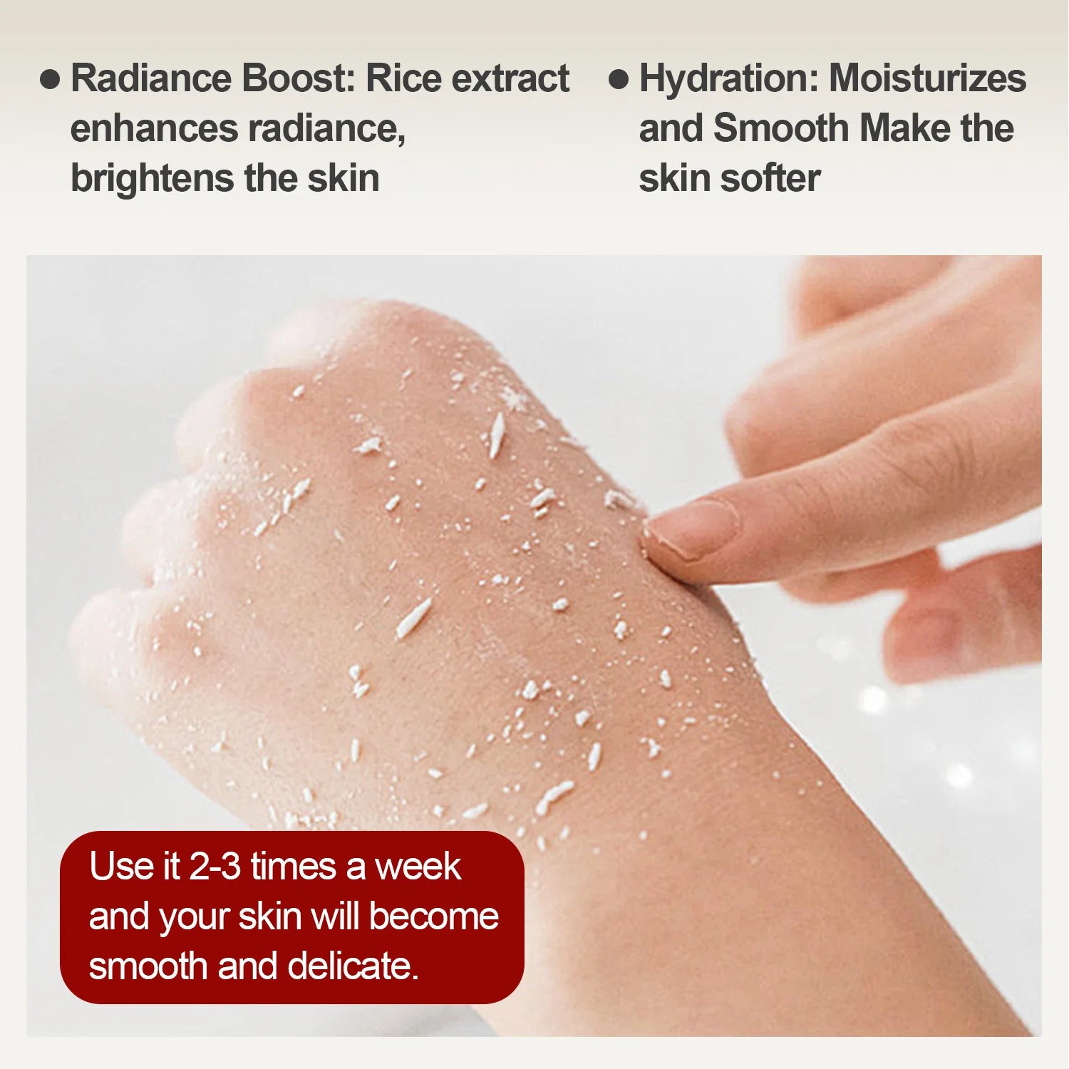 Rice extract exfoliating essence, removes skin waste, makes the skin smoother and brighter