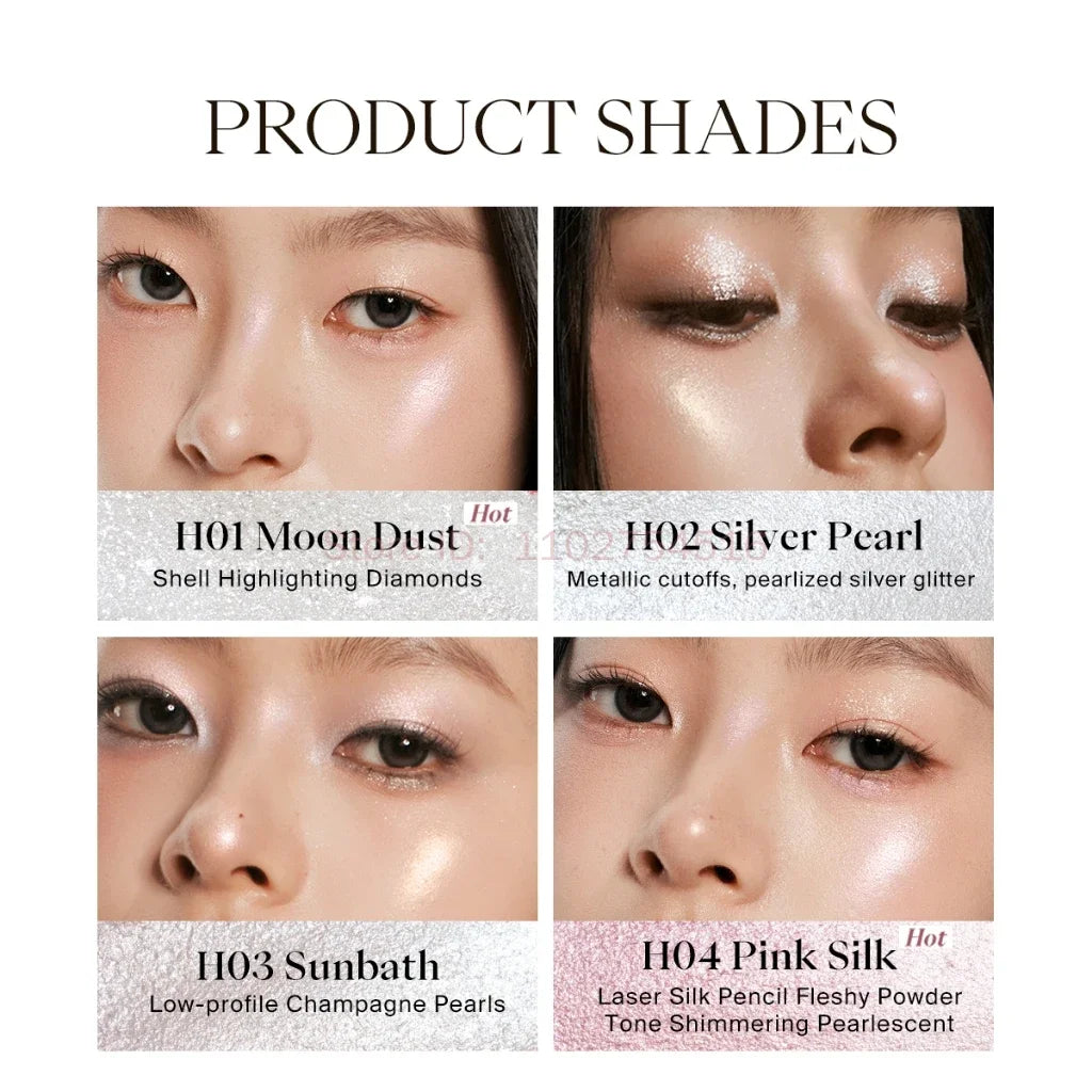 JOOCYEE Jelly Highlighter Stick Long-wearing Weightless feel on the skin Long-lasting Waterproof Champagne Cosmetics Face Makeup