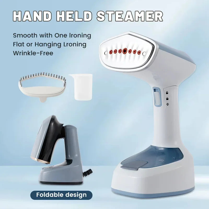 Foldable Ironing Machine 1500W Fast-Heat Garment Steamer Household Electric Fabric Steamer for Home Travel Handheld Steam Iron