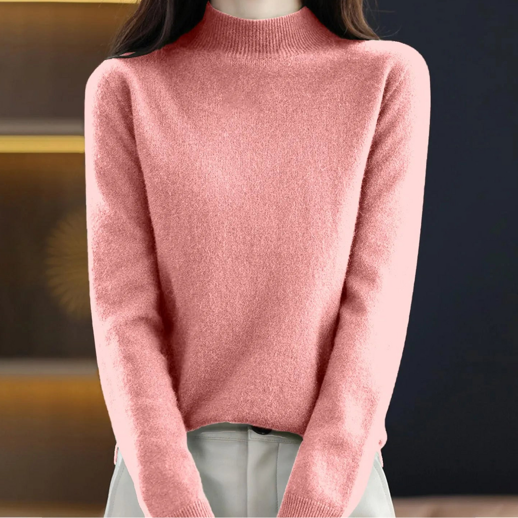 100% Pure Wool Half-Neck Pullover In Autumn And Winter New Cashmere Sweater Women'S Casual Knit Top Warm Jumper Tops 17 Colors