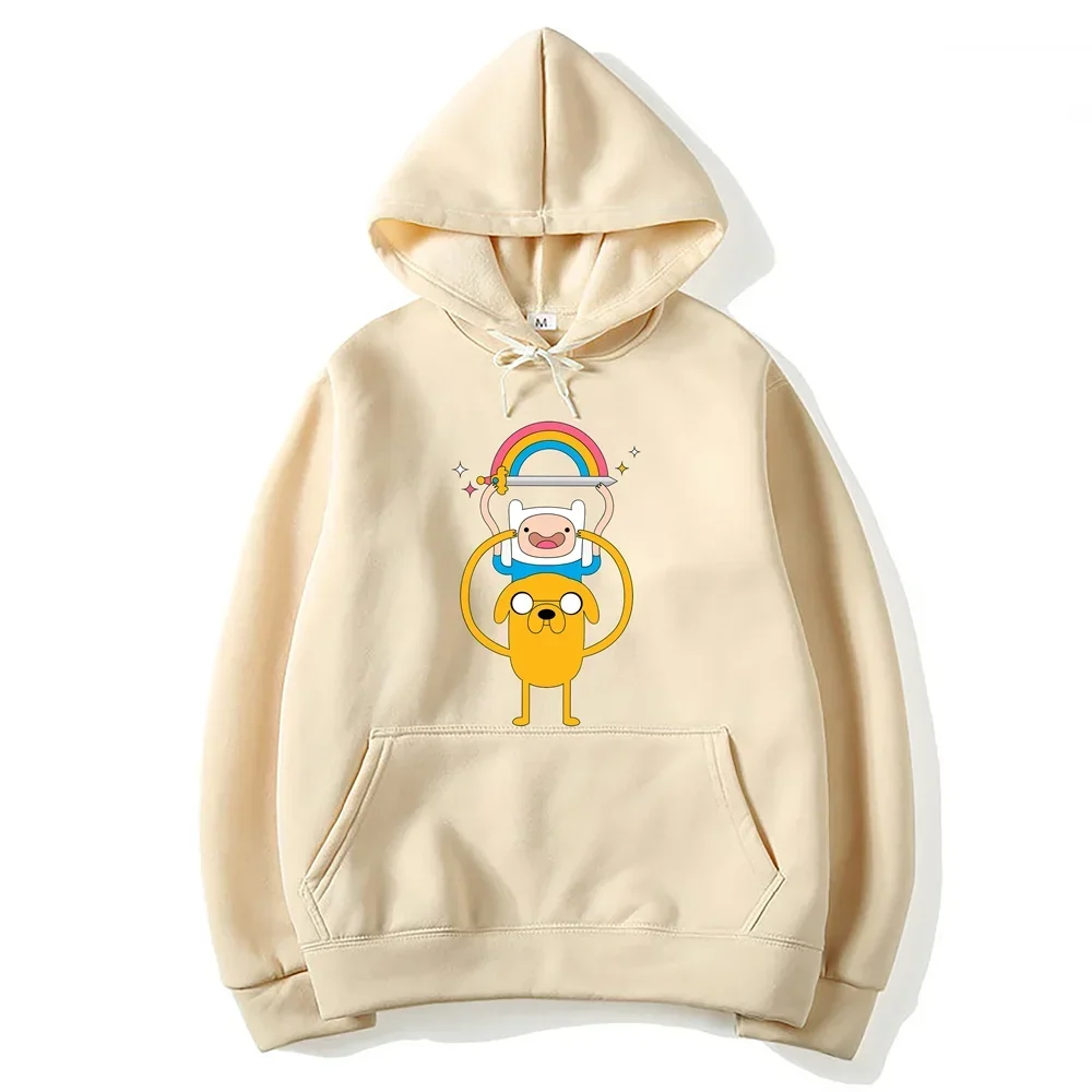 Adventure Time Animation TV Series Jake Cartoon Pattern Pullover for Men and Women Harajuku Fashion Street Clo HipHop Harajuku
