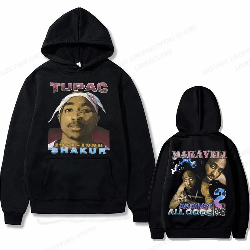 Tupac 2pac Hoodie Men Women Sweatshirt Print Unisex Streetwear Hip Hop Style Autumn Winter Fashion Hip Hop Tops Clothes Male