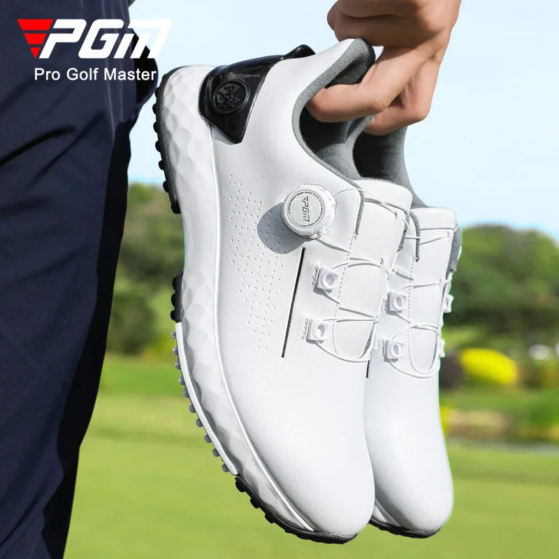 PGM Men's Golf Shoes Sneakers Comfortable Cushioning Knob Lace Waterproof and Anti Slip Height Increase XZ408