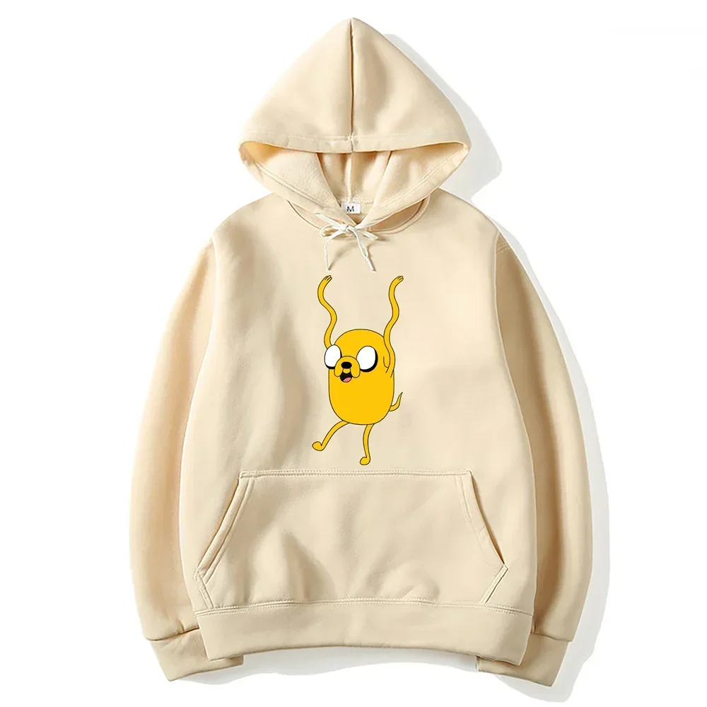 Adventure Time Animation TV Series Jake Cartoon Pattern Pullover for Men and Women Harajuku Fashion Street Clo HipHop Harajuku