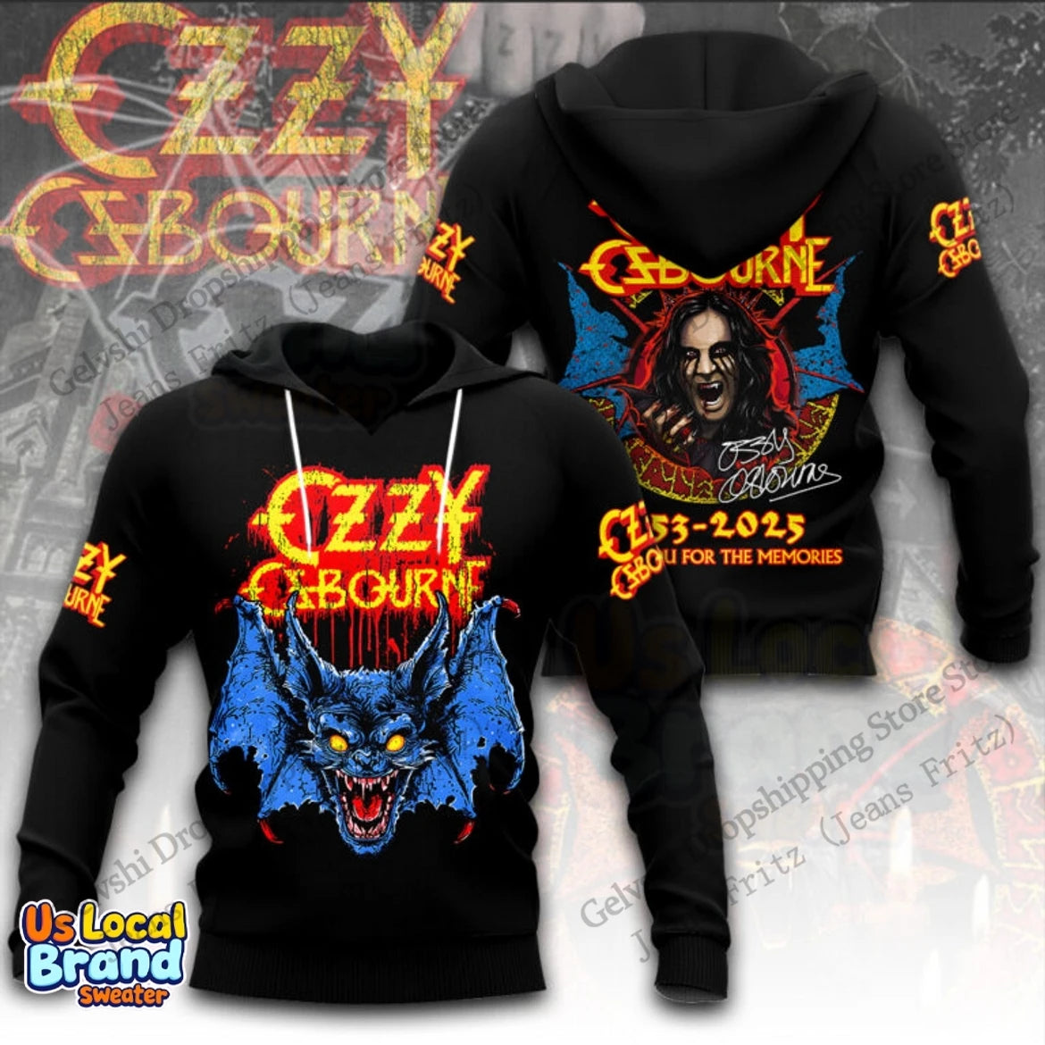 Vintage Rock Band Ozzy Osbourne 3d Print Hoodie Men Women Fashion Hoodie Sweatshirt Music Tracksuit Mens Hoodie Winter Clothes
