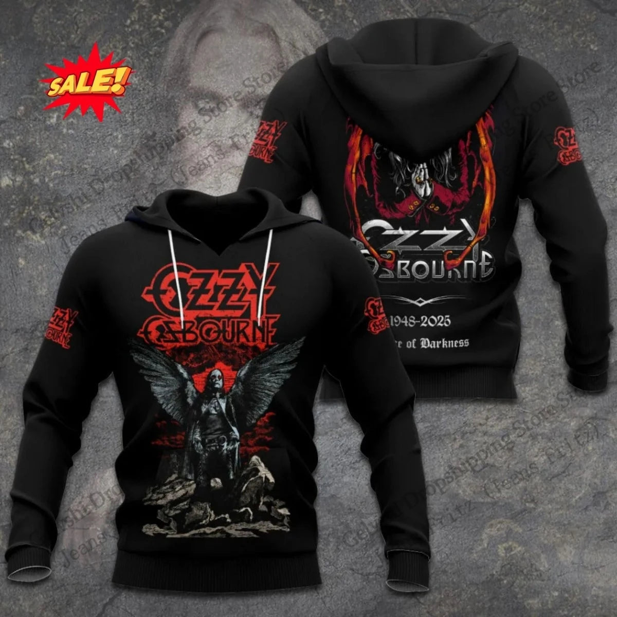 Vintage Rock Band Ozzy Osbourne 3d Print Hoodie Men Women Fashion Hoodie Sweatshirt Music Tracksuit Mens Hoodie Winter Clothes