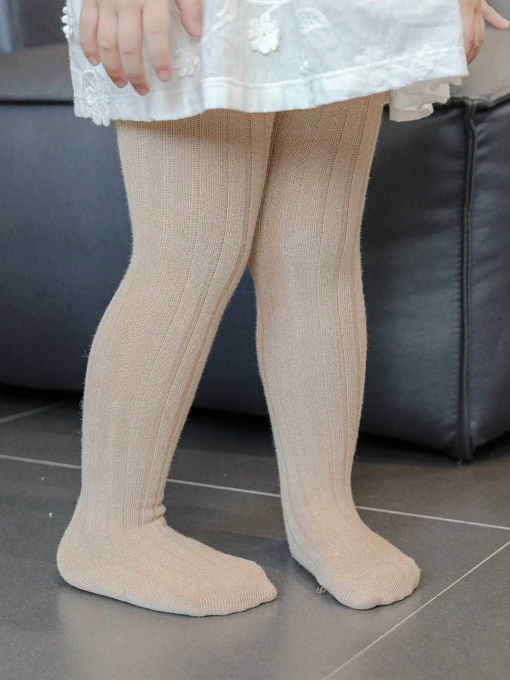 1-Piece Baby Girl's Simple Basic Vertical Stripesd Bottoming Pantyhose, Suitable for Girls' Daily Life