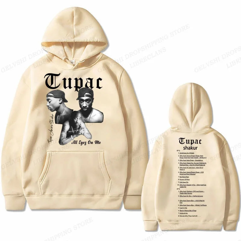 Tupac 2pac Hoodie Men Women Sweatshirt Print Unisex Streetwear Hip Hop Style Autumn Winter Fashion Hip Hop Tops Clothes Male
