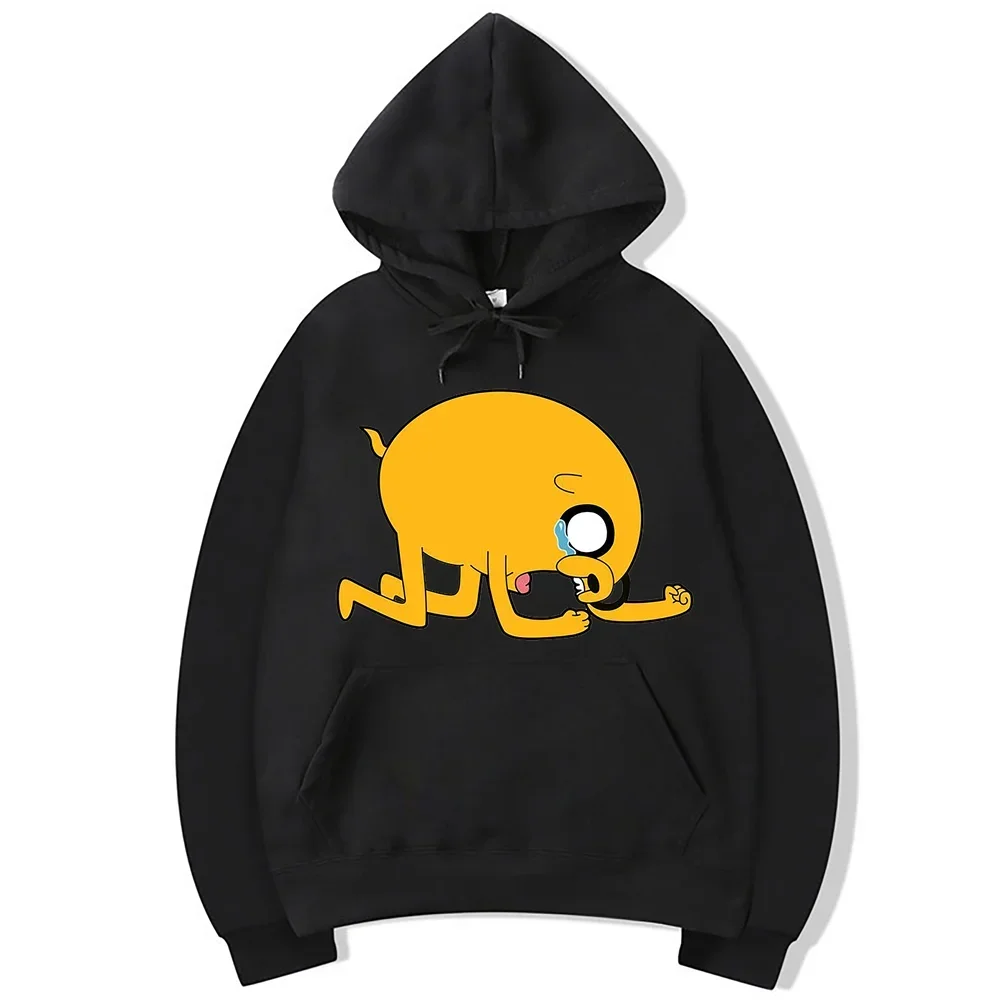 Adventure Time Animation TV Series Jake Cartoon Pattern Pullover for Men and Women Harajuku Fashion Street Clo HipHop Harajuku