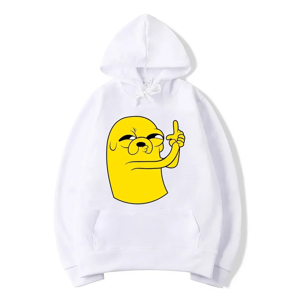 Adventure Time Animation TV Series Jake Cartoon Pattern Pullover for Men and Women Harajuku Fashion Street Clo HipHop Harajuku