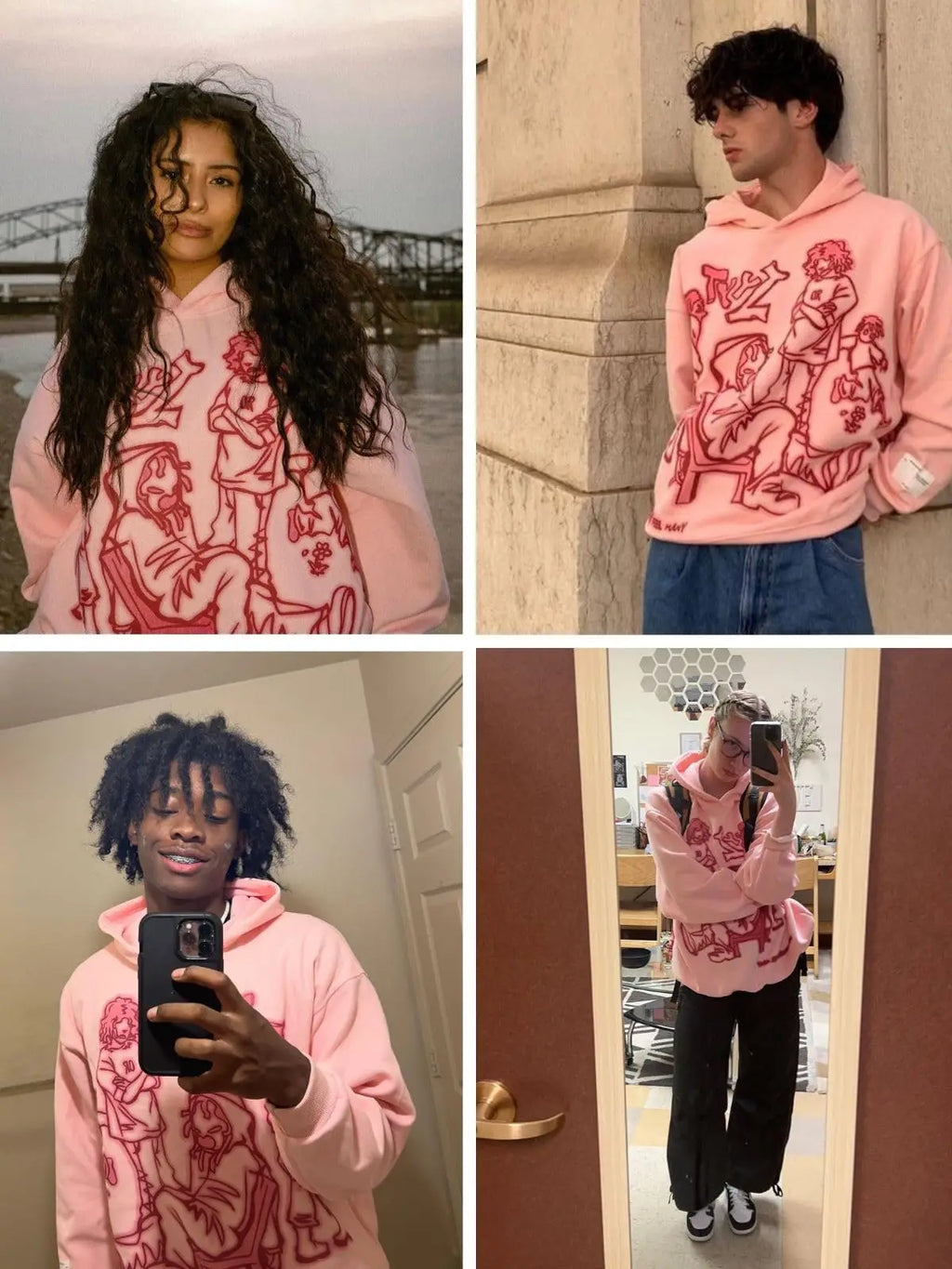 Aelfric Eden Mens Graphic Oversized Hoodie Cartoon Character Print Streetwear Casual hoodies y2k Hooded Sweatshirt