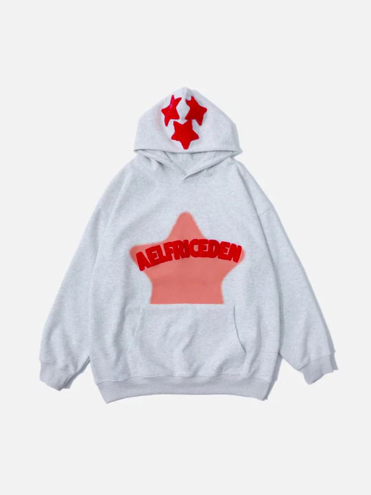 2024 Fall hip hop street graffiti hoodie women's retro casual sports baggy hoodie