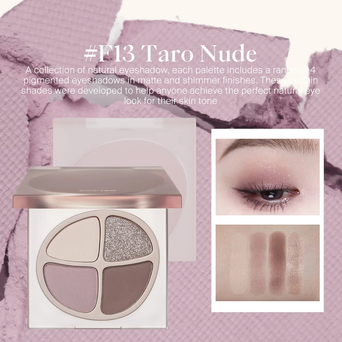 JOOCYEE MINI QUAD EYESHADOW 4-colors bright and natural