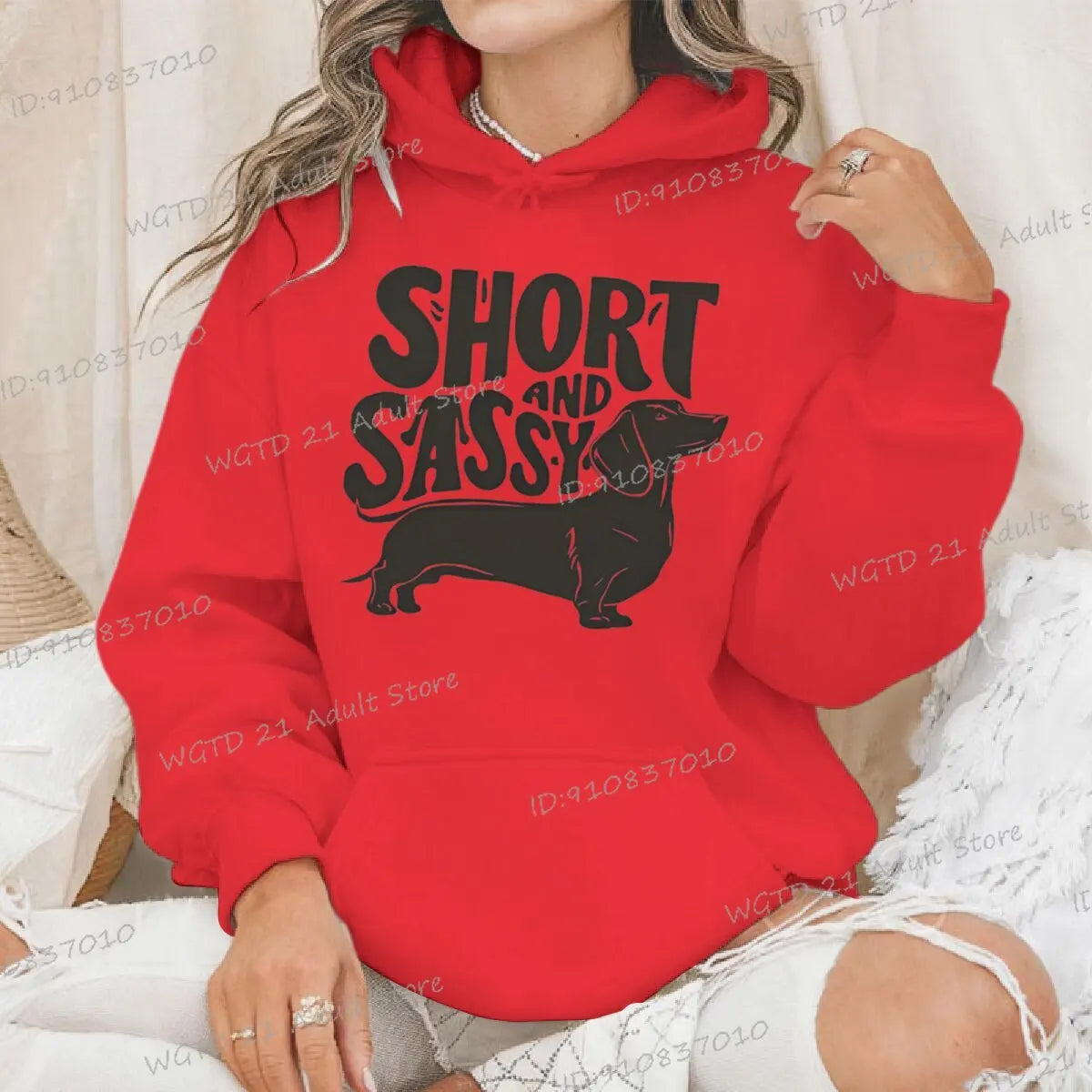 Dachshund Short and Sassy Print Women Hoody Harajuku Dog Mama Fashion Long Sleeve Hooded Spring Animal Dachshund Lover Hoodies