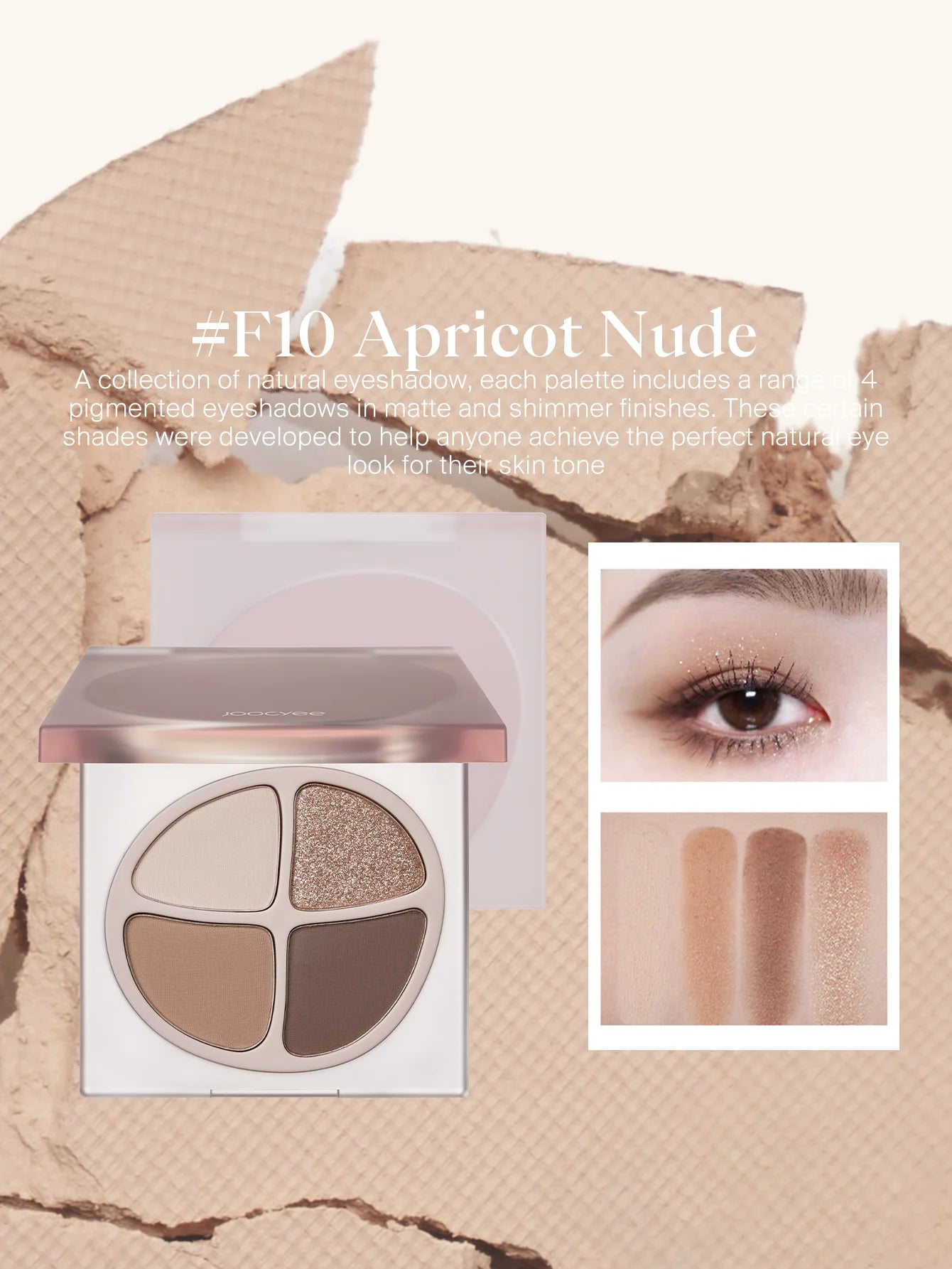 JOOCYEE MINI QUAD EYESHADOW 4-colors bright and natural