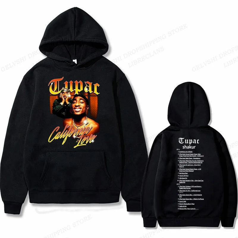 Tupac 2pac Hoodie Men Women Sweatshirt Print Unisex Streetwear Hip Hop Style Autumn Winter Fashion Hip Hop Tops Clothes Male