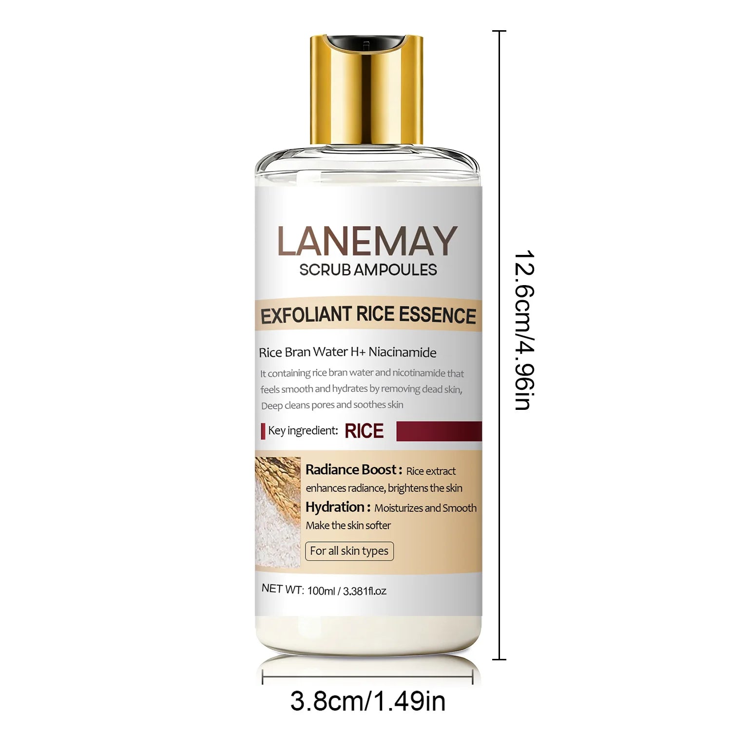 Rice extract exfoliating essence, removes skin waste, makes the skin smoother and brighter