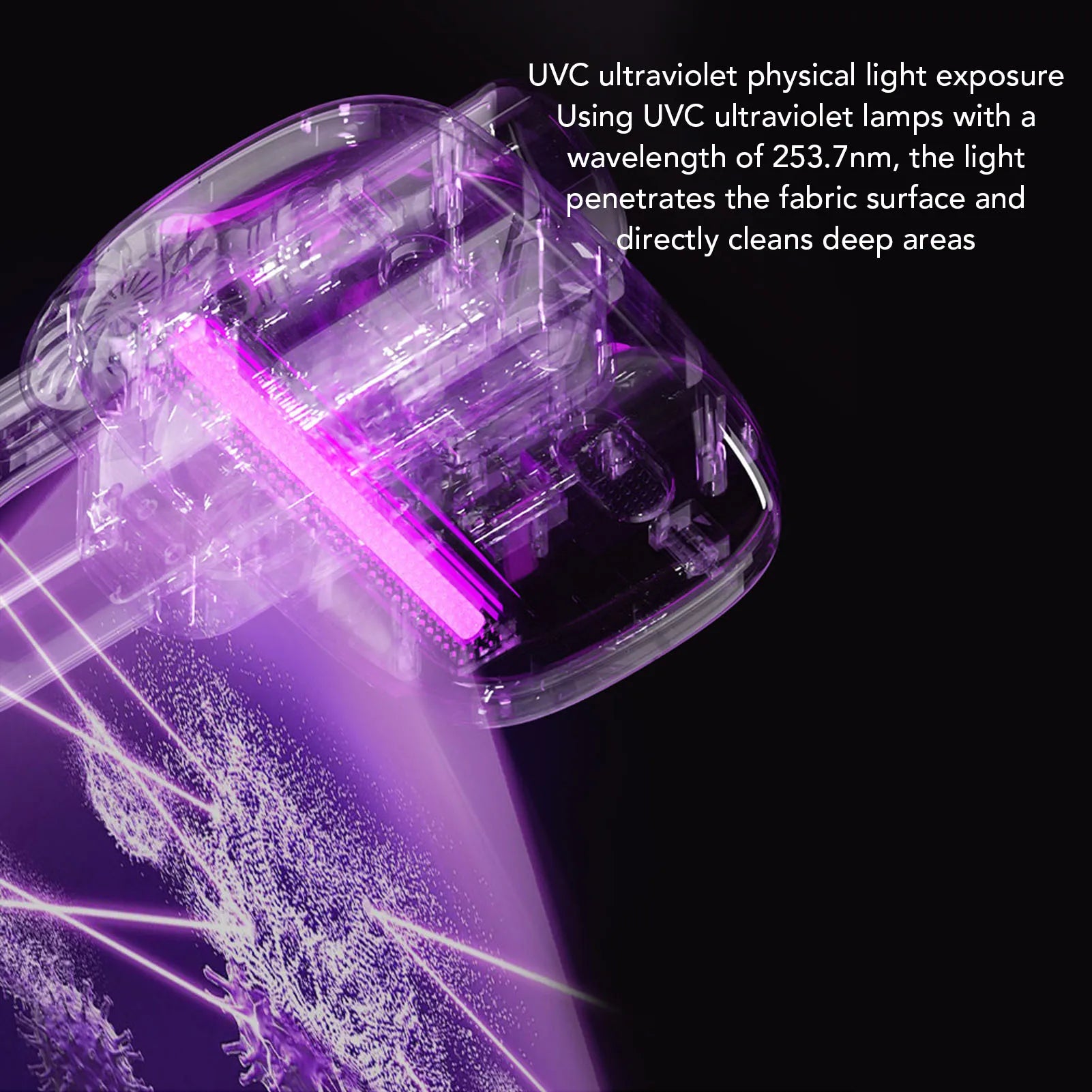 Cordless Mattress Vacuum Cleaner with UV Lighting 11Kpa Suction Powerful Tapping USB Bed Vacuum Cleaner