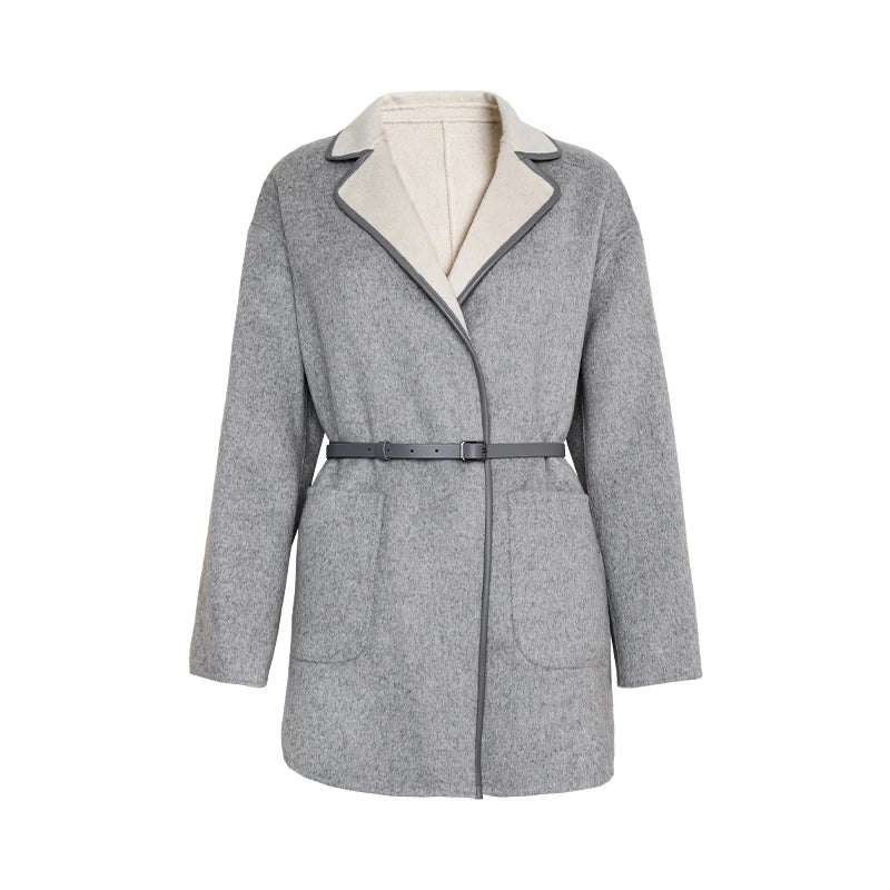 K1810X High quality 70% Australian Wool coats autumn and winter new luxury women's Clothing jacket hooded top