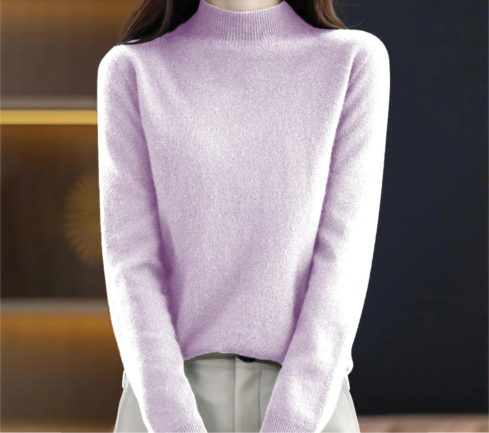 100% Pure Wool Half-Neck Pullover In Autumn And Winter New Cashmere Sweater Women'S Casual Knit Top Warm Jumper Tops 17 Colors