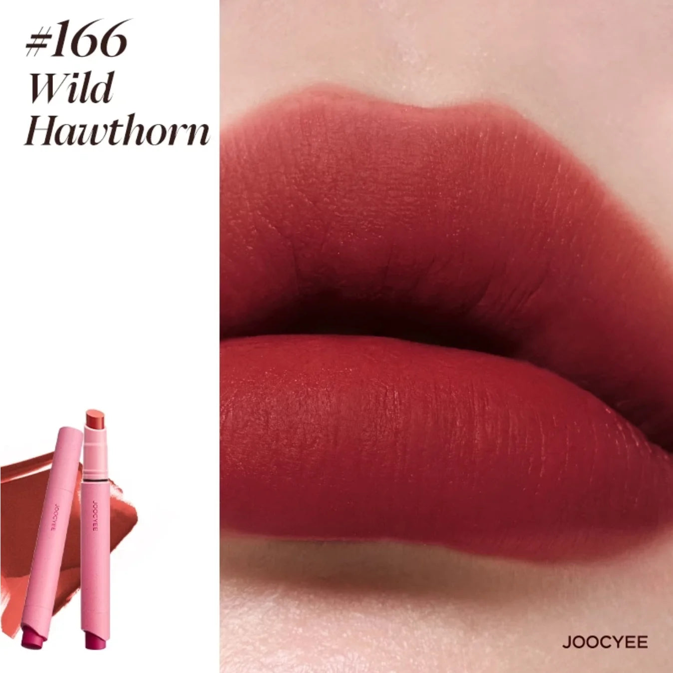 JOOCYEE Lipstick Velvet Matte Smooth Light Non-Stick Cup Non-Fading Low-Saturation Longlasting High-Coverage Lip Makeup 3g