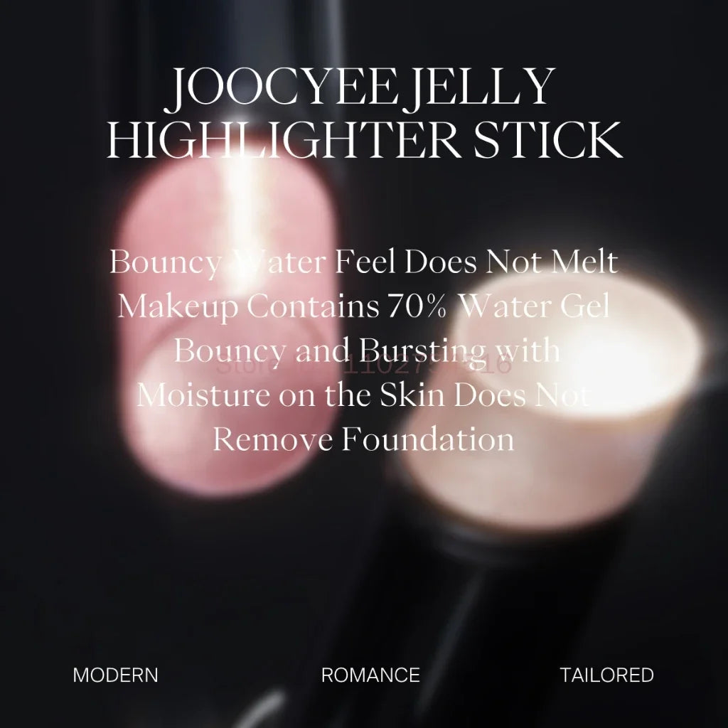 JOOCYEE Jelly Highlighter Stick Long-wearing Weightless feel on the skin Long-lasting Waterproof Champagne Cosmetics Face Makeup
