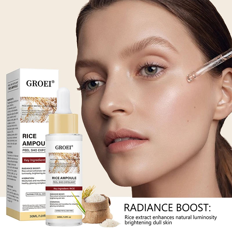 Peel Shot Ampule Set Rice Toner Moisturizing Facial Essence Glowing Skin Water-oil Balancing Essence Revitalizing Skin Dullness
