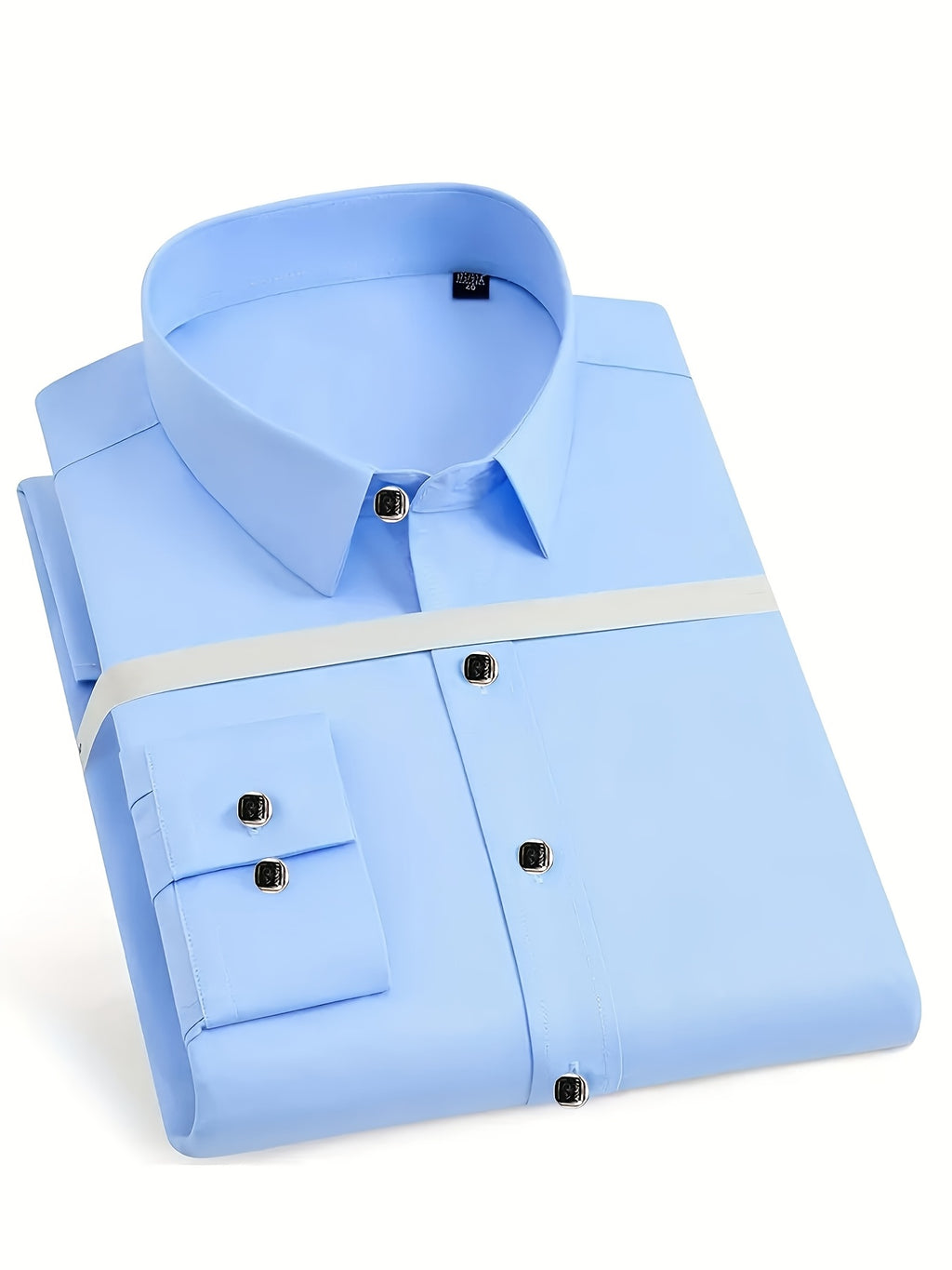 Men'S Slim-Fit Elegant Black Long-Sleeve Button- Shirt | Lightweight, Geometric Pattern, Smooth Texture, Suitable for Casual and Formal Occasions, All-Season